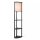 Stehlampe Holz Stoff Schwarz Beige Schalter E27 162 cm