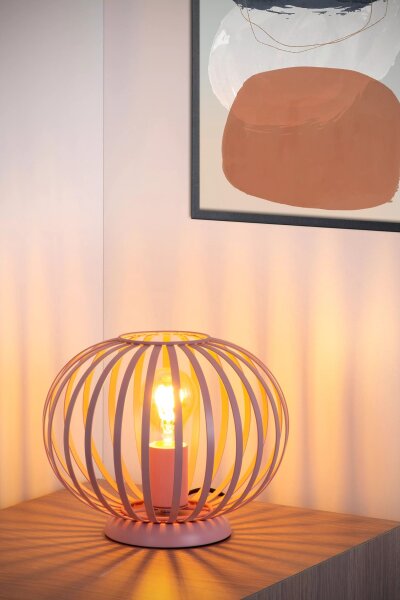 Dekorative Tischlampe Kinder Metall Pink E27 21 cm