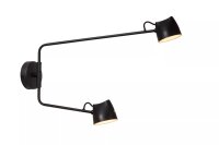 LED Wandspot flexibel Schwarz H:54 cm 2700 K 2-flammig