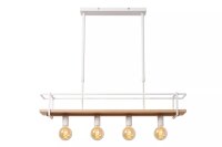 Pendelleuchte Vintage Holz Metall Weiß 100 cm 4-flmg