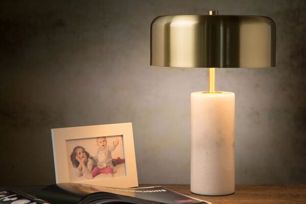 Tischleuchte Marmor Metall Marmor Gold 36,5 cm 3-flmg