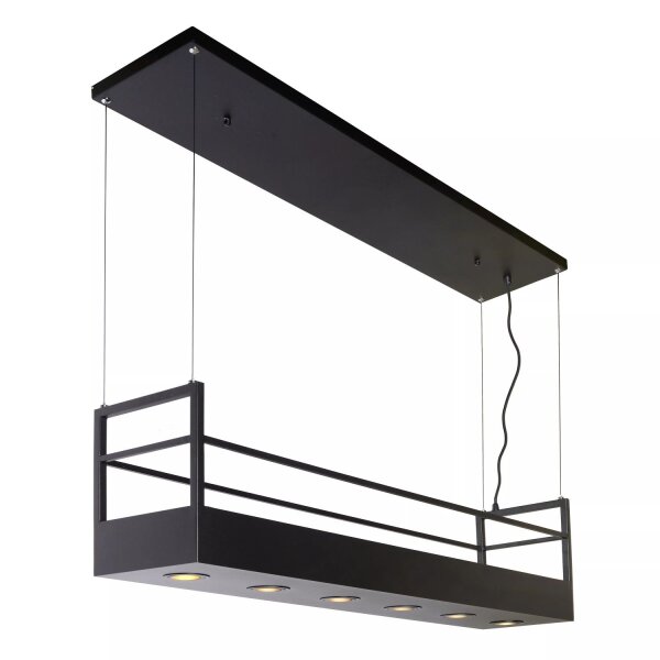 Schwarze Hängelampe Metall 110 cm lang GU10 akzentuiert