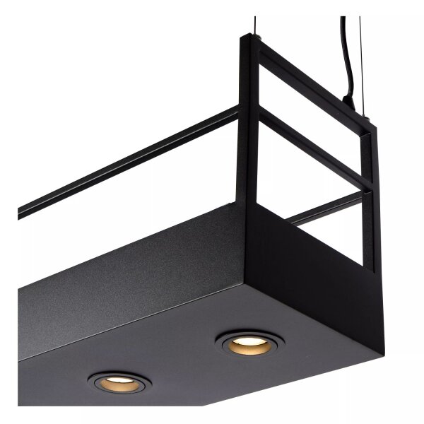 Schwarze Hängelampe Metall 110 cm lang GU10 akzentuiert