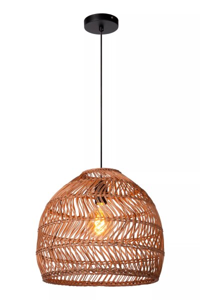 Natürliche Pendelleuchte Rattan Ockergelb Ø40 cm rund