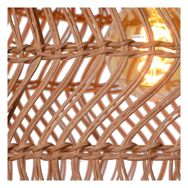 Natürliche Pendelleuchte Rattan Ockergelb Ø40 cm rund