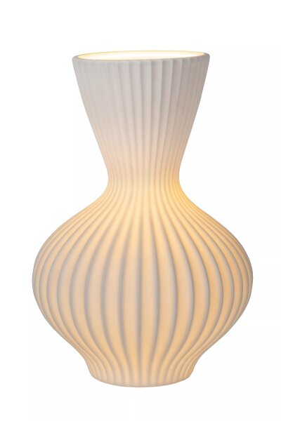 Porzellan Tischlampe Weiß E14 29,4 cm klein dekorativ