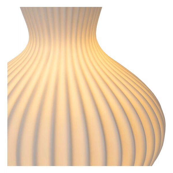 Porzellan Tischlampe Weiß E14 29,4 cm klein dekorativ