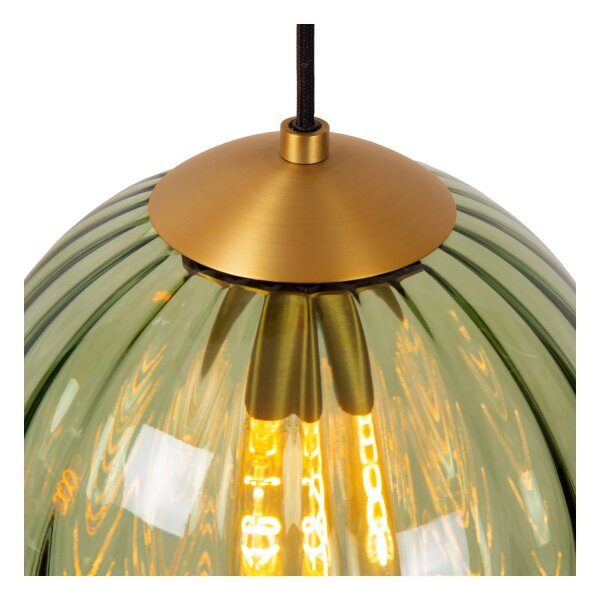 Hängelampe Glas Grün Bernstein L:95 cm E27 4-flammig