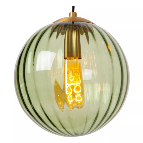 Hängelampe Glas Grün Bernstein L:95 cm E27 4-flammig