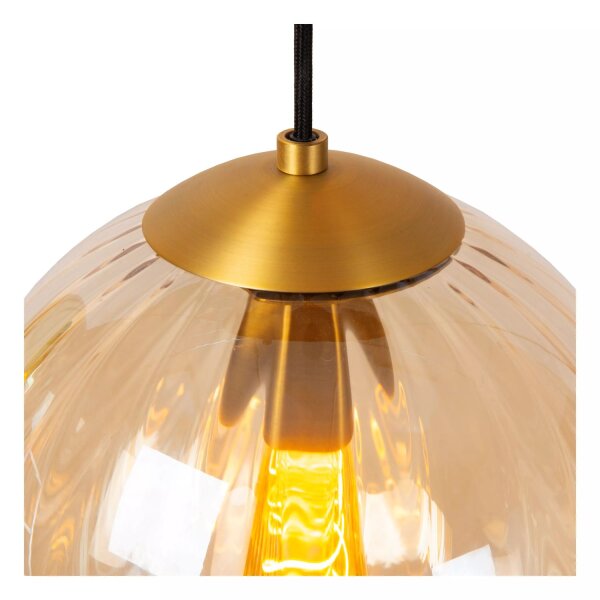 Hängelampe Glas Grün Bernstein L:95 cm E27 4-flammig