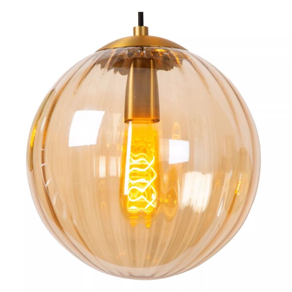 Hängelampe Glas Grün Bernstein L:95 cm E27 4-flammig