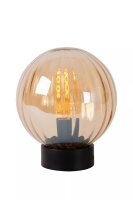 Runde Tischlampe Glaskugel Bernstein E27 29 cm blendarm
