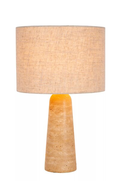 Blendarme Tischleuchte Stoff Travertin Taupe E27 48 cm
