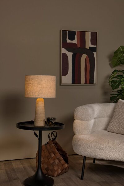 Blendarme Tischleuchte Stoff Travertin Taupe E27 48 cm