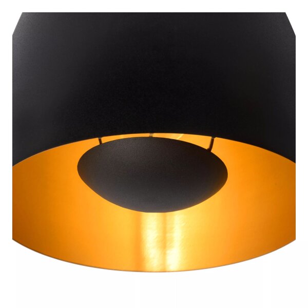 Deckenleuchte Metall Schwarz Gold Loft E27 Ø24 cm rund