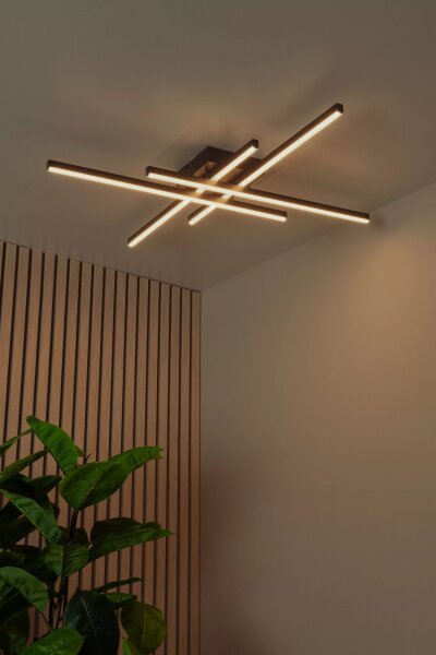 LED Deckenlampe Metall Schwarz B:80 cm 42 W 2700-4000 K
