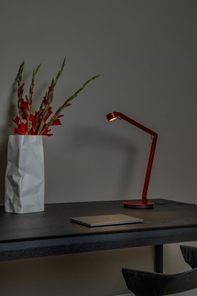 LED Schreibtischleuchte verstellbar Rot 90 cm 3000 K