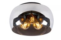 Moderne Deckenlampe Rauchglas Metall E27 Ø50 cm rund