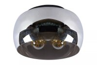 Moderne Deckenlampe Rauchglas Metall E27 Ø50 cm rund
