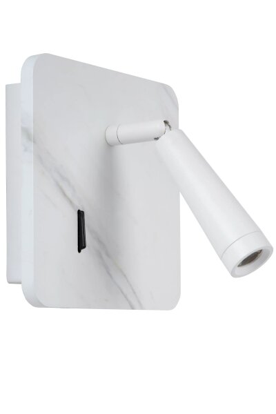 LED Wandspot Holz in Marmor USB H:15 cm 3000 K flexibel