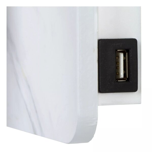 LED Wandspot Holz in Marmor USB H:15 cm 3000 K flexibel
