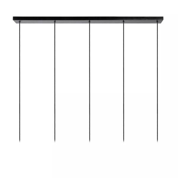 Lange Hängelampe Glas Metall Rauchgrau Schwarz 112 cm
