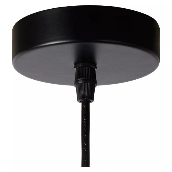 Runde Pendelleuchte E27 Metall Schwarz Kupfer Ø34 cm
