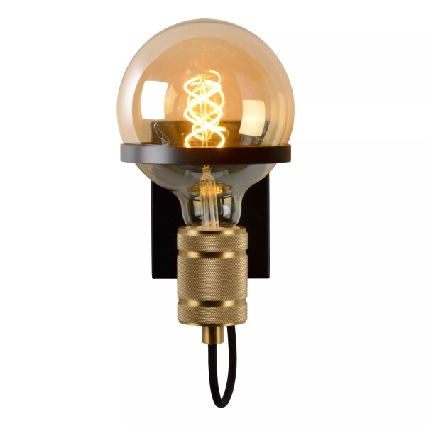 Wandlampe Metall Schwarz Gold H:21,8 cm E27 Vintage