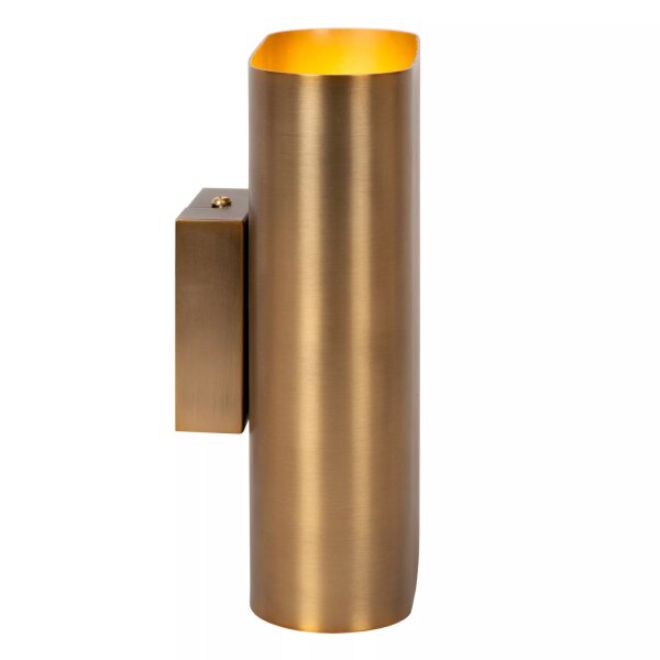 Wandleuchte Up Down Metall in Gold H:20 cm E14 2-flmg