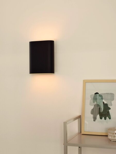 Wandleuchte Up Down Schwarz Gold H:20 cm E14 2-flammig