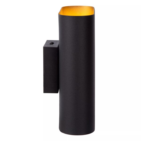 Wandleuchte Up Down Schwarz Gold B:16 cm E14 2-flammig