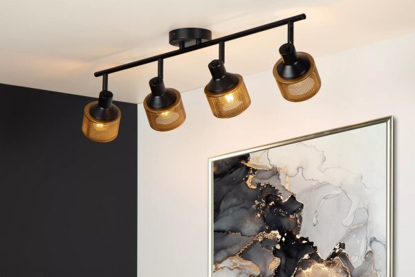 Deckenspot Bronze Schwarz 4-flmg 74 cm E14 beweglich