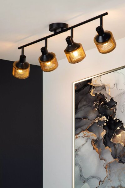 Deckenspot Bronze Schwarz 4-flmg 74 cm E14 beweglich
