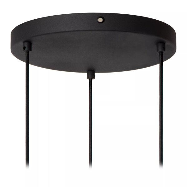 Hängelampe Filz Metall Grau Schwarz E27 B:50 cm 3-flmg