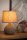 Tischlampe Keramik Stoff Braun E14 26 cm klein blendarm