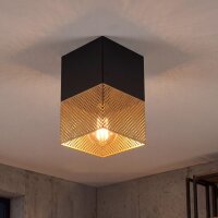 Deckenlampe Industrial Schwarz Gold E27 L:10 cm Metall