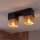Deckenleuchte Industrial Schwarz Gold E27 L:32cm Metall