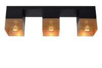 Deckenlampe Metall Gold Schwarz L:54 cm E27 3-flammig