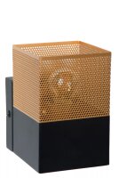 Wandleuchte Industrial Schwarz Gold Metall E27 B:10 cm