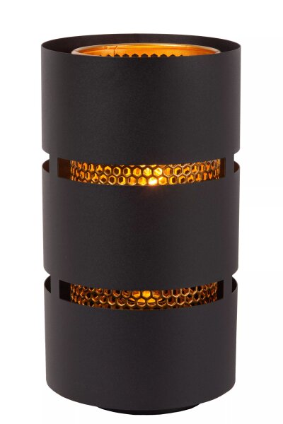 Elegante Tischlampe Schwarz Gold Metall E27 30 cm klein