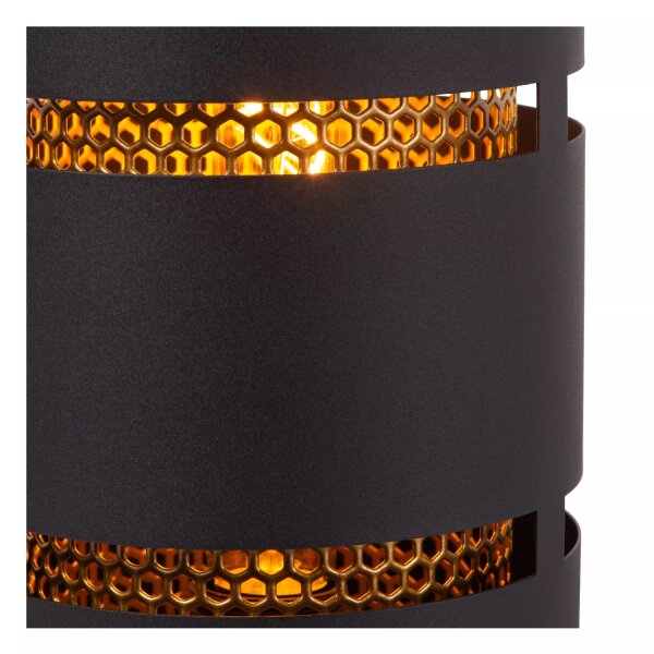 Elegante Tischlampe Schwarz Gold Metall E27 30 cm klein