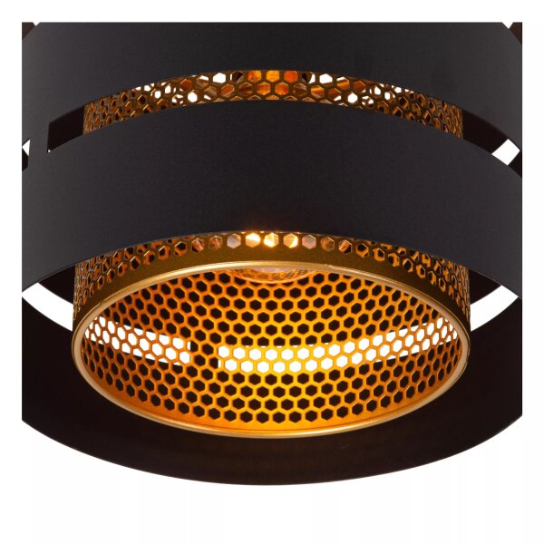 Elegante Deckenleuchte Schwarz Gold Metall E27 Ø26 cm