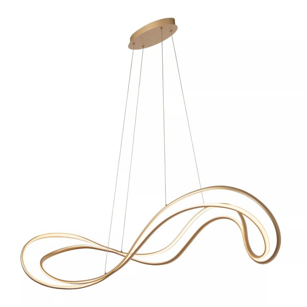 Geschwungene LED Hängelampe Gold L:160 cm 2700 K Modern