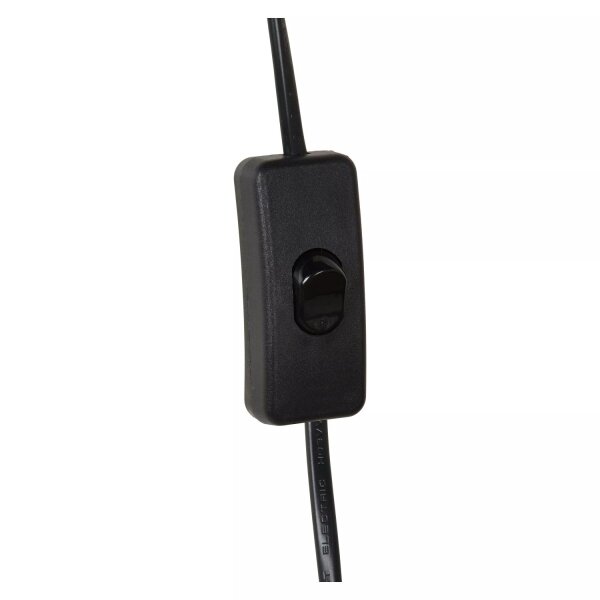 Schwarze Wandlampe E27 Metall L:35 cm E27 Kabel Stecker