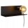 Schwarze Wandlampe E27 Metall L:35 cm E27 Kabel Stecker