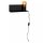 Schwarze Wandlampe E27 Metall L:35 cm E27 Kabel Stecker