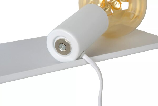 Weiße Wandlampe E27 Metall L:35 cm E27 Kabel Stecker