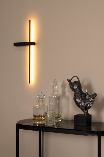 LED Wandleuchte indirekt Schwarz B:60 cm 2700 K 230 lm