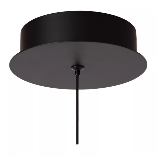 LED Pendelleuchte Glas Metall Schwarz 2700 K Ø14 cm