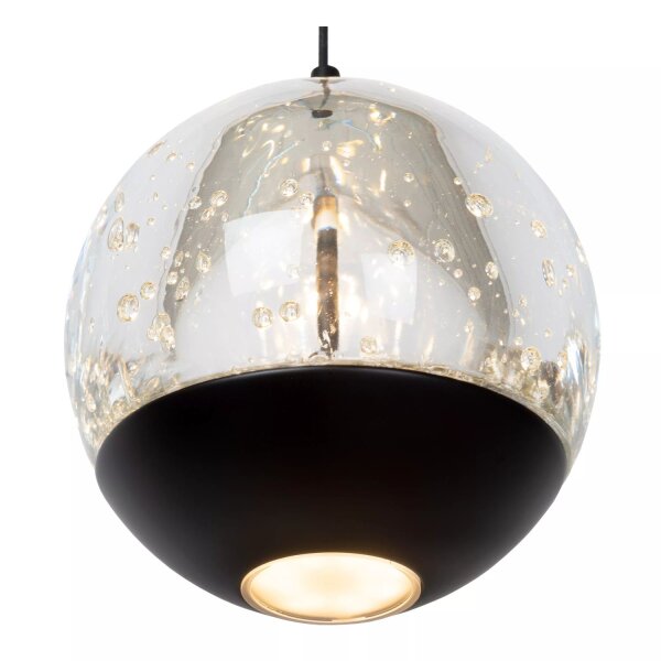 LED Pendelleuchte Glas Metall Schwarz 2700 K 5-flammig